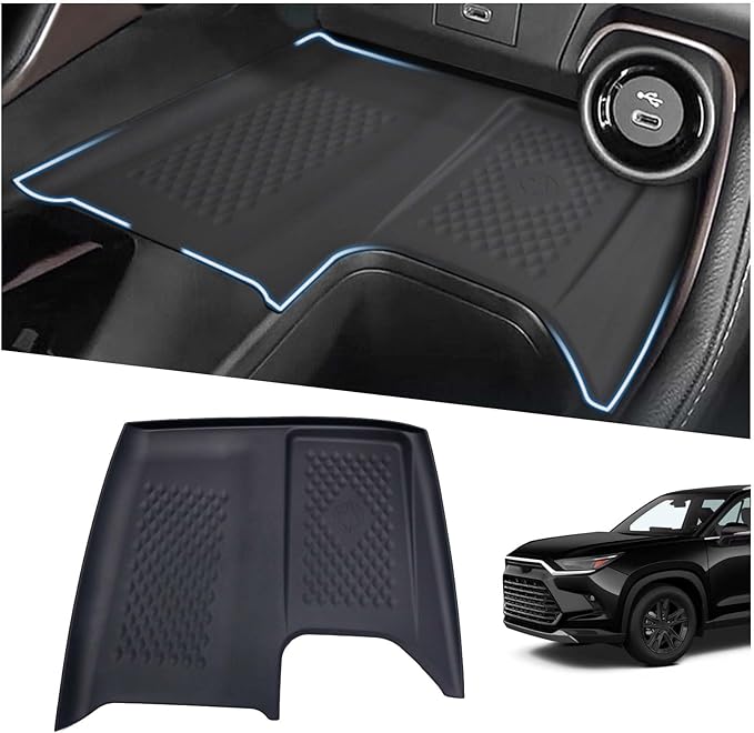 Wireless Charging Anti-Slip Mat Fit for 2024 2025 2026 Toyota Grand Highlander, Silicone Waterproof & Stain-Resistant Car Center Console Phone Charger Protective Pad Liner Accessories(1PCS)