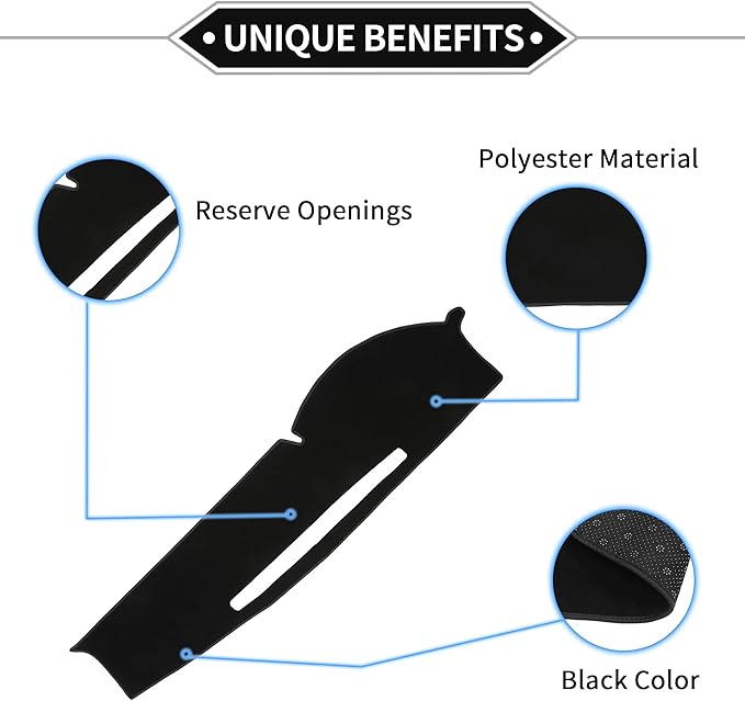 Dash Cover Compatible for Toyota Tacoma 2005-2015, Non-Slip Polyester Black Center Console Dashboard Cover Pad Carpet