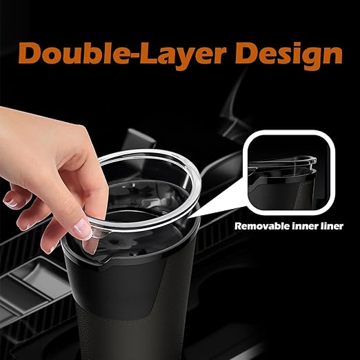 LoopTime Leakproof Car Trash Can,Mini Car Trash Bin for SUV and Truck,Small Removable Liner Cars Garbage Can,Waterproof Automotive TrashCan for Vehicle,Home,Office,Multipurpose,Easy to Clean (Black 2)
