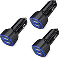 Car Charger for iPhone, 3Pack 2.4A Dual Port Fast Charge Car Lighter USB Adapter Car Plug Charger for iPhone 16e 16 15 14 13 12 11 Pro Max SE XR XS X 8 7 6,Samsung S23 S22 S21 S20 S10 S9 S8 S7,Android
