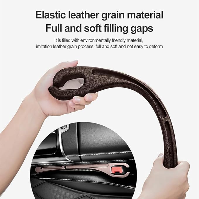 2PCS Car Seat Gap Filler with Phone Holder,[New Upgrade] Car Side Seat Gap Filler for Avoiding Things Falling,Universal Car Seat Organizer Car Interior Accessories (Brown)