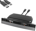 USB Charger Hub for Tesla Model Y 2021-2024 & Model 3 2021-2023 Accessories, Fast Charging Hub with Sliding Cover with Type-C+Lightning Retractable Cables (Not Fit Model 3 2024)