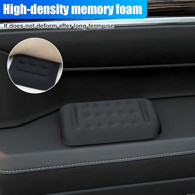 Car Arm Rest Elbow Pad, Memory Foam Auto Door Armrest Cushion, Soft Comfortable Support Pad for Relieve Elbow Fatigue, Universal Vehicle Interior Center Console Armrest Accessory (2PCS)