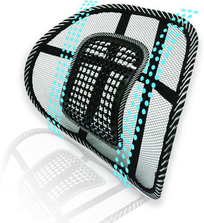 Big Ant Lumbar Support, Car Mesh Back Support with Massage Beads Ergonomic Designed for Comfort and Lower Back Pain Relief - Lumbar Back Support Cushion for Car Seat, Office Chair,Wheelchair