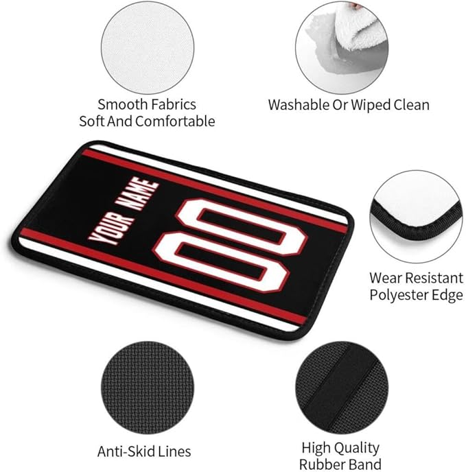 Custom Car Armrest Cover,Add Personalized Name and Number As Gifts for Loyal Football Fans,American Football Auto Center Console Pad Car handrail Box Cushion,Fit for Most Car Seat Box Cover Protector