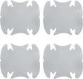 HARFINGTON 4pcs Car Door Handle Scratch Protectors Carbon Fiber Bowl Cover Anti Scratch 3D Sticker Automotive Door Handle Cups Protective Film Bowl Sticker for All Cars, Silver Tone