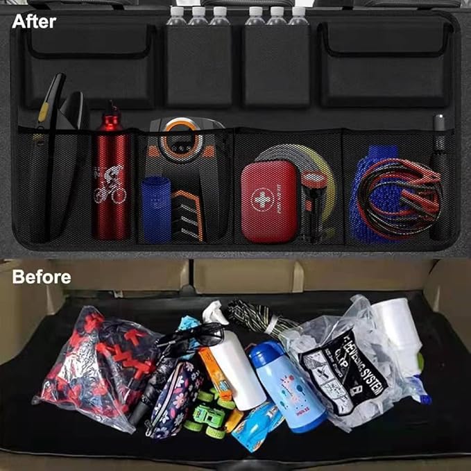 Car Trunk Organizer for Kia EV6 2022 2023 2024 2025, Super Capacity Car Back Seat Hanging Storage Bag Waterproof Durable Foldable Interior Accessories