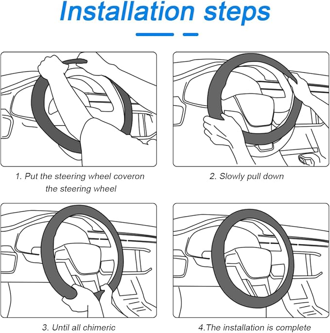 Car Steering Wheel Cover, 14.5"-15" Leather Anti-Slip Sporty Vehicle Steering Wheel Protector, Soft Breathable Auto Interior Decoration Accessories, Universal for SUV Truck Sedan (Beige)