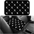 Car Center Console Cover, Waterproof Leather Bow Ribbon Vehicle Arm Rest Pad, Comfortable Automotive Interior Seat Box Armrest Protection Cushion Accessories, Universal Fit (Silver)