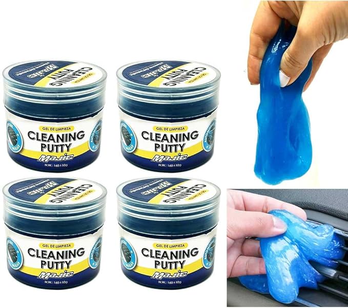4 Pk Auto Cleaning Putty Gel Reusable Dust Cleaner Slime Keyboard Car Electronic Dirt Removal Wipe Auto Scratch-Free Reusable Detail Cleaning Tools Household Supplies Multi Purpose
