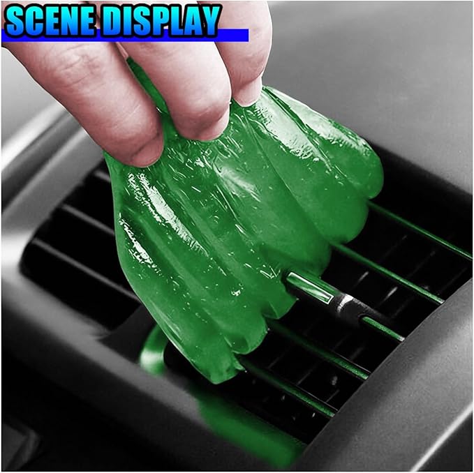 Car Cleaning Gel, No-Scratch Automotive Dust Cleaning Putty, Car Interior Cleaner Slime with Adsorption Capacity, Universal Vehicle Detailing Supplies for Most Cars (Green)