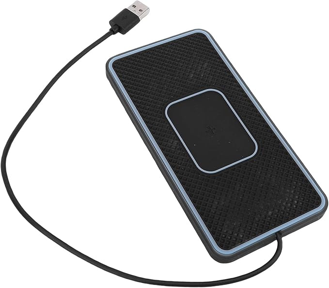 Gugxiom 20W Magnetic Wireless Car Charging Pad with RGB Light, Fast Charger Mat with USB A Cable, Non Slip Design for iOS Phone 11-17 Note 10