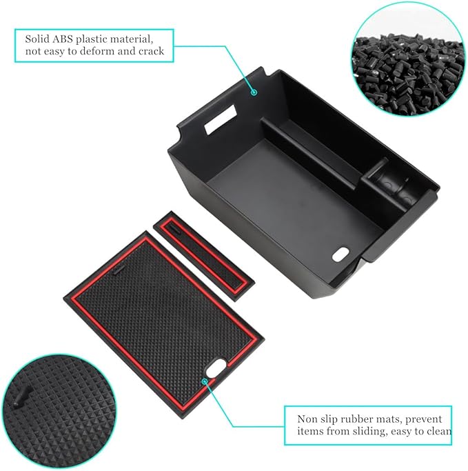 MARCHFA Center Console Organizer Compatible for 2020-2022 2023 2024 2025 2026 Benz GLE 350 450 W167 53 AMG Accessories Armrest Tray Organizer Insert Storage Box for GLS 450 2020 2021 2022 (Red)