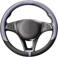 COFIT Breathable Car Steering Wheel Cover 15 inch Auto Universal Leather Wrap Non-Slip Steeringwheel Protector Automotive Interior Accessories, Purple (Suit for 14.5-15 inch)