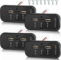 4PCS Gibbab 72W 3 Ports 12V RV USB Outlet, 36W PD3.0 Type-C Quick Charge + Dual 18W QC3.0 USB A Panel Wall Mount Car Charger Socket Automotive Multi-Port Adapter for ATV Marine Truck Boat Bus