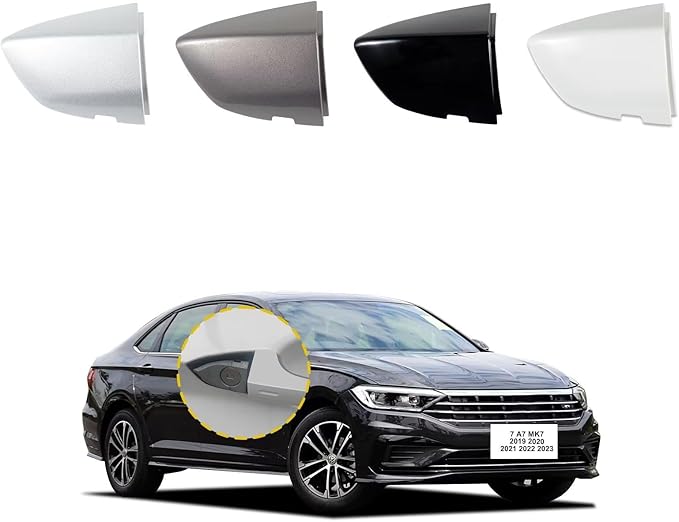 Goholy Car Exterior Door Handle Cap Compatible with VW Jetta 7 A7 mk7 2019 2020 2021 2022 2023 17A837879 17A837880 Door Handle Cover Accessories Lock Cap Seashell Gold Without Electroplating