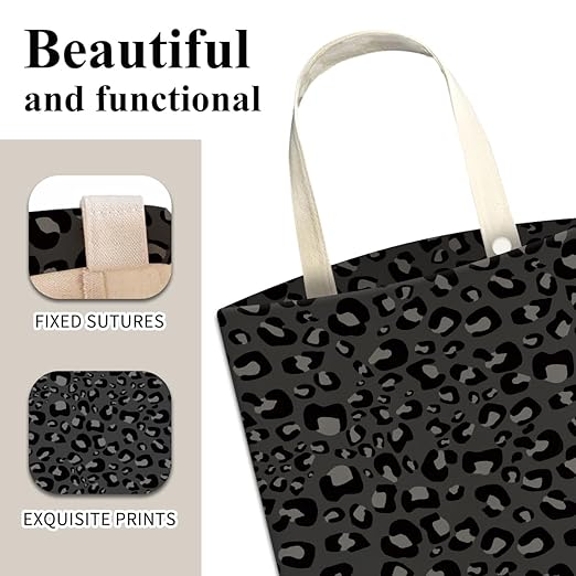ABUIFDK Car Trash Can, Cute Car Trash Bag, Hanging Car Organizer and Storage Bag, Trash Bin for Car Accessories, Vehicle, Travelling, Camping Black Leopard Skin