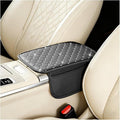 Car Center Console Cover, Leather Vehicle Armrest Storage Box Protector with 2 Storage Bags, Automotive Interior Middle Console Cushion Pad, Universal for SUV Sedan Truck (Black)