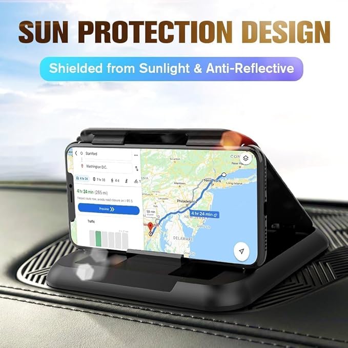 Milukon Universal Car Phone Holder & Dashboard Mount - Anti-Slip Phone Cradle Pad for iPhone, Samsung, Android & All Smartphones - Secure Hands-Free Mount for All Vehicles