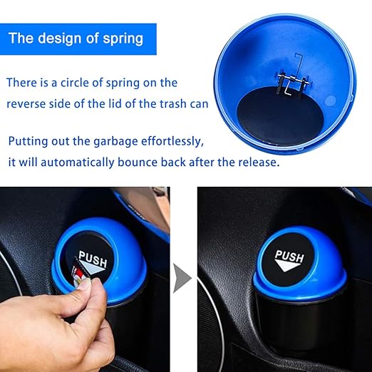 Cup Holder Trash can for car with Lid, Mini Garbage Cans for Back seat Leakproof Vehicle Automotive Cup Holder Car trashcan, Small Trash Bin for Automotive Office Home Kitchen (GREY002)