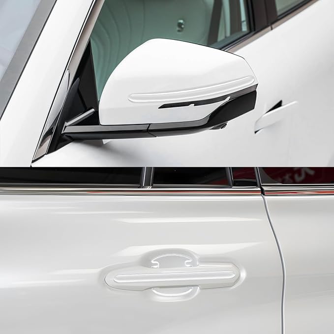 8PCS Car Door Handle Protector, Waterproof Anti-Scratch Transparent Bowl Door Side & Rear View Mirror Paint Protection Film, Automotive Trim Guard Invisible Stickers, Universal Fit