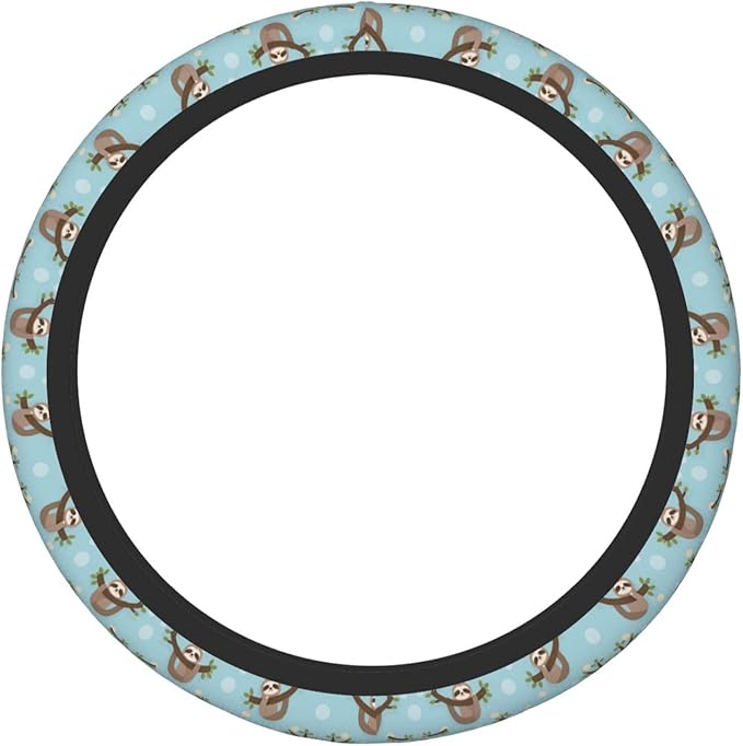 Blue Sloth Universal Fit Steering Wheel Cover for Car, Truck, and SUV, Durable Steering Wheel Protection