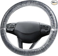 100Pcs Disposable Car Steering Wheel Covers, Universal Plastic Steering Wheel Protector with Elastic, Automotive Interior Protection Accessories for Most Vehicle Models