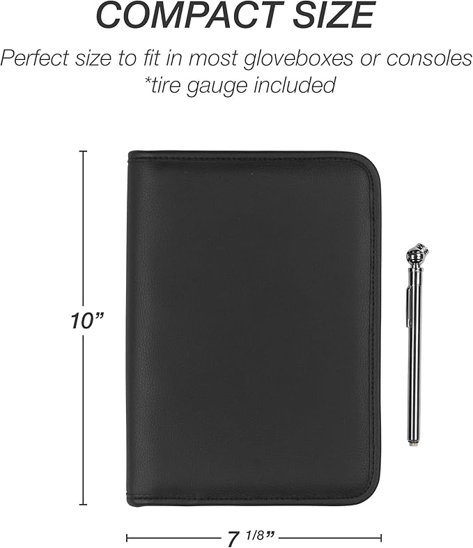Samsill Car Registration and Insurance Holder, Owner's Maunal Glove Box Organizer, 7.25 x 10 inches, Car Document Holder, Black
