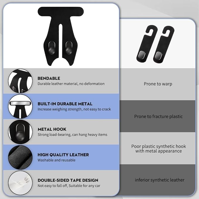 NHHEO Car Hook for Co-Pilot Glovebox, Universal Vehicle Glove Box Organizer for Umbrella Handbag Coat(Black)