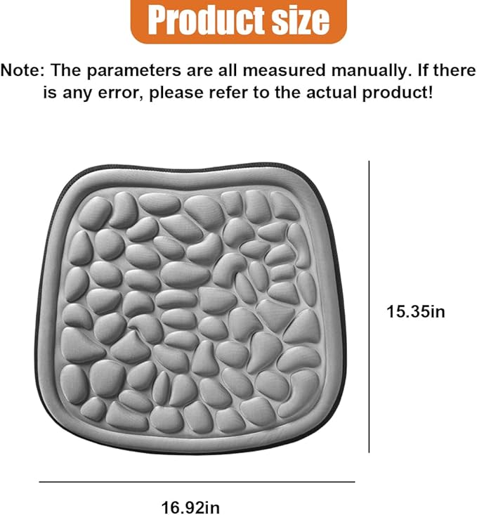 Car Seat Cover, Breathable Comfort Auto Seat Cushion Pad, All Seasons Non-Slip Car Front Driver Bottom Seat Protector, Universal Pressure Relief Accessory for Most Vehicle, Office (Grey)