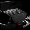 Car Center Console Cover, 12.6"×8.7" Waterproof Leather Auto Armrest Box Protector Elbow Pillow with Storage Pocket, Comfortable Memory Foam Arm Rest Box Cushion Pad, Car Accessories (Black)