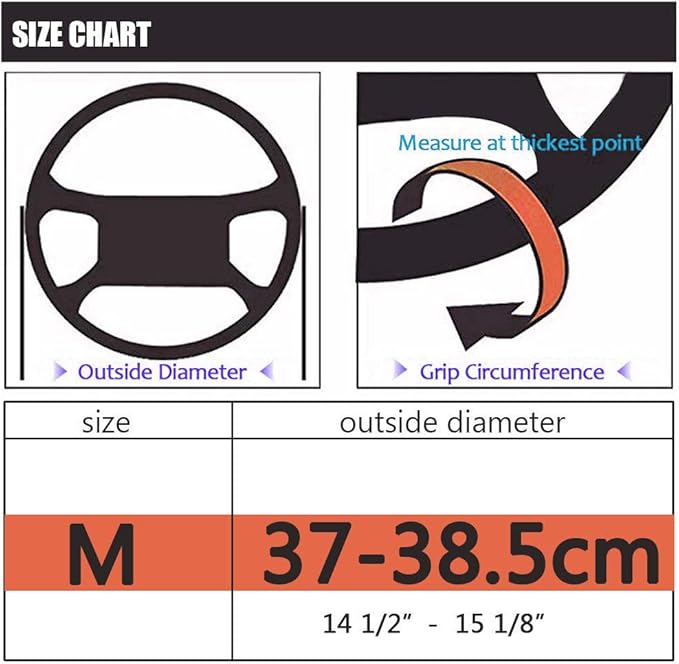 Suede Leather Steering Wheel Cover, Leather Steering Wheel Cover Lace Up, Universal 15 Inch Breathable, Non-Slip, Durable Suitable for Every Season,Red