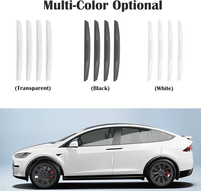 WORCAS 4Pcs Universal Car Door Edge Guards，Silicone Car Bumper Body Protector Trim Guard Auto Rearview Mirror Anti Collision Protector(Transparent)