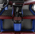 Custom Floor Mats for Cars fit 95% Sedan SUV Sports Car Full Coverage All Weather Men Women Pads Protection Non-Slip Leather Floor Liners (Black and Blue Stitching)