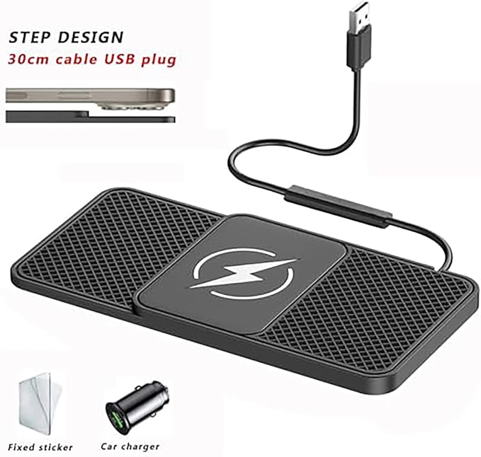 Wireless Car Charger Pad for Toyota RAV4 Hybrid (2018-2024) 5. Generation,20W Fast Wireless Phone Charger Cell Phone Cordless Charging mat,Non-Slip Phone Charging,30cm Cable Type-C