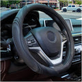 15 Inch Car Leather Steering Wheel Cover, Automotive Accessories Elastic Breathable Anti-Slip Soft Wheel Protector Fits Men and Women, Suitable for SUVs, Trucks, Vehicles and RVs (Black)