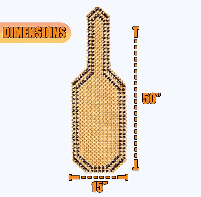 VaygWay Wood Beaded Comfort Seat Cushion Seat Cover – 2 Pcs. Wooden Beaded Car Seat Cover – Natural Wood Double Strung Beads – Massage Comfort Cover Car Seat – Universal SUV Auto