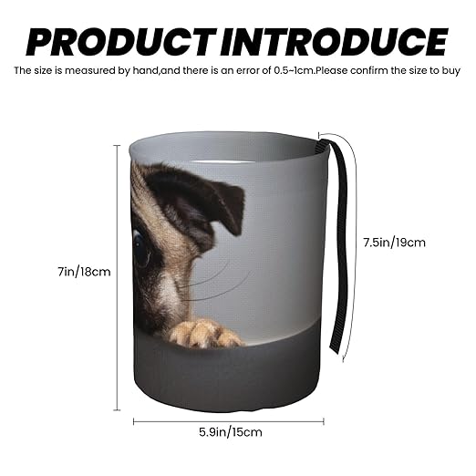 Cute Pug Dog Print Car Trash Can Leak Proof Hanging Waterproof Garbage Can Multipurpose Trash Bin for Car SUV Front Seat Headrest Collapsible and Portable Storage Pocket