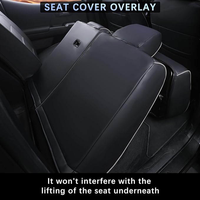 GOLYWIN Car Seat Covers Full Set for Toyota Tacoma Double & Crew Cab 2023 2022 2021 2020 2019 2018 2017 2016 Tacoma Interior Accessories Premium Faux Leather Breathable Waterproof (Black+Gray)