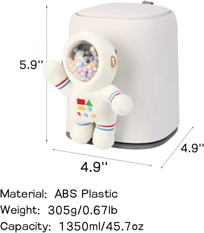 Car Can Garbage Bin Cute Cartoon Style Hanging Car Flip Lid Trash Can Detachable Leak-Proof ABS Material Spaceman Duck Smile Cloud (Duck)