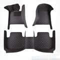 Custom Car Floor Mats Fit for 99% Sedan SUV Sports Car Full Coverage Pads Leather Floor Liners Mat Women Men (Black with red line)