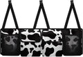SEANATIVE Black Cow Car Trunk Organizer, Large Capacity Car Organizer SUV, Equipped with Robust Elastic Net, Hanging Car Storage Organizer with Lids, Space Saving Expert
