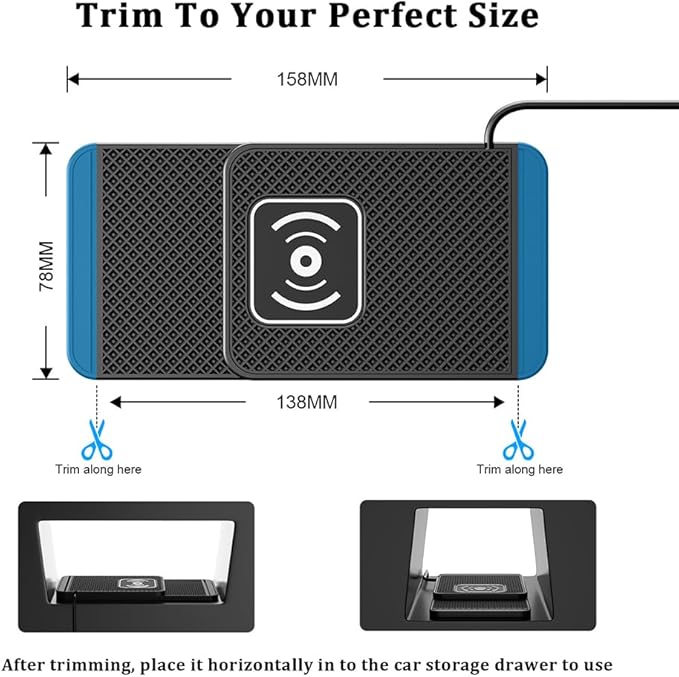 Wireless Charging Pad for Car for BMW X3 F25 2011-Present, 20W Fast Wireless Car Charger Pad Type-C/USB Non-Slip Phone Charging Mat,B 30cm Cable USB Plug