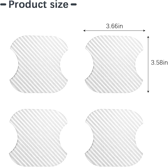 Car Door Handle Cup Scratch Protector, 4PCS 3D Carbon Fiber Magnetic Anti-Scratch Vehicle Door Handle Bowl Sticker, Automotive Protective Pad, Universal for RV Truck MPV (White)