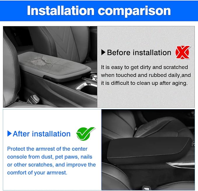 Autorder Center Console Cover for 2022 2023 2024 2025 Lexus NX NX 250/NX 350/NX 350h/NX 450h+ Accessories Armrest Cover Anti-Scratch Leather Middle Console Pad Armrest Protector