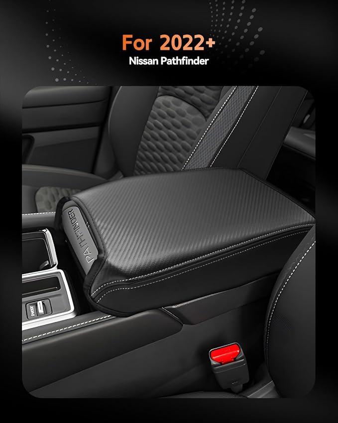 CDEFG for Nissan Pathfinder 2022-2025 2026 Center Console Cover Armrest Box Cover for Pathfinder (S, SV, SL, Rock Creek, Platinum) Accessories Console Arm Rest Protector