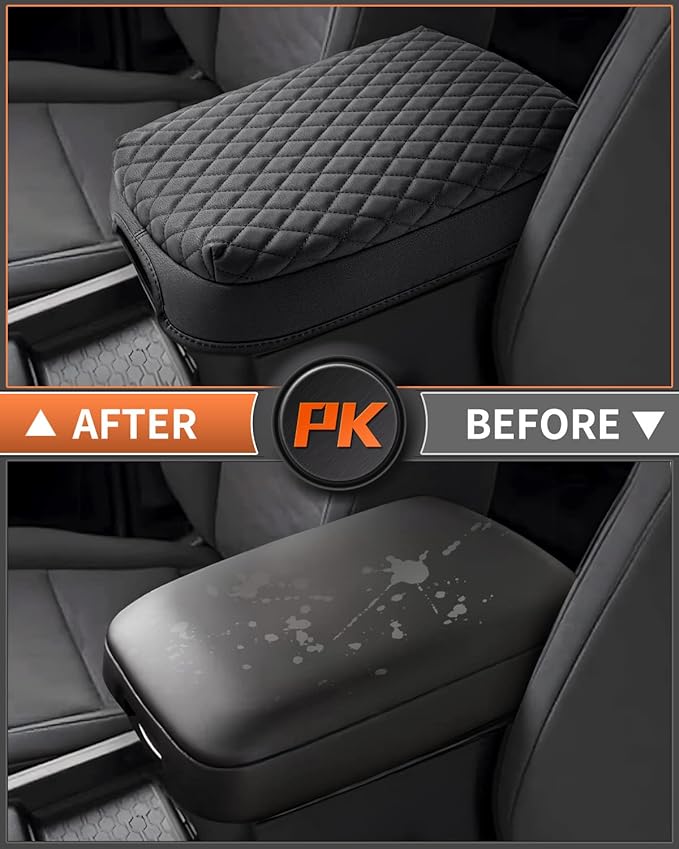 Shademax Custom for Center Console Cover Nissan Frontier 2025 2024 2023 2022 Armrest Cushion Pad Cover PU Leather Frontier Accessories 2025 2026 Car Armrest Seat Box Cover Protector Anti-Scratch Black