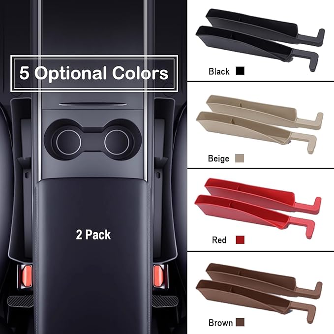 LeaHun Car Seat Gap Filler Organizer, 2 Pack No-Drop Seat Side Gap Filler Plug Strip with Storage & Belt Slot, Universal Fit Auto Catcher Fill The Gap Between Seat & Console for Car, SUV, Truck, Red