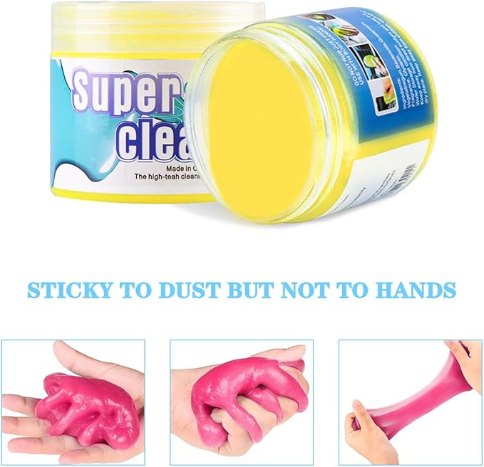 Cleaning Gel for Car, Universal Vehicle Interior Detailing Cleaning Putty Gel, Detail Cleaner Tools for Keyboard Vent PC Laptop Camera, Automotive Duster Remover Cleaner Accessories (Yellow)