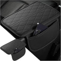 Car Center Console Cover, Leather Vehicle Arm Rest Protection Cushion with 2 Side Storage Bags, Auto Interior Armrest Storage Box Pad Accessories, Universal for SUV, Sedan, Truck (Black)